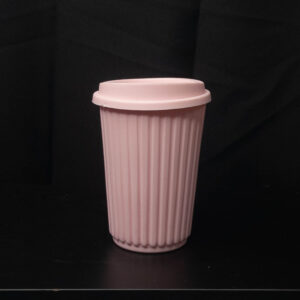 Vaso Termico PVC con tapa Rosa