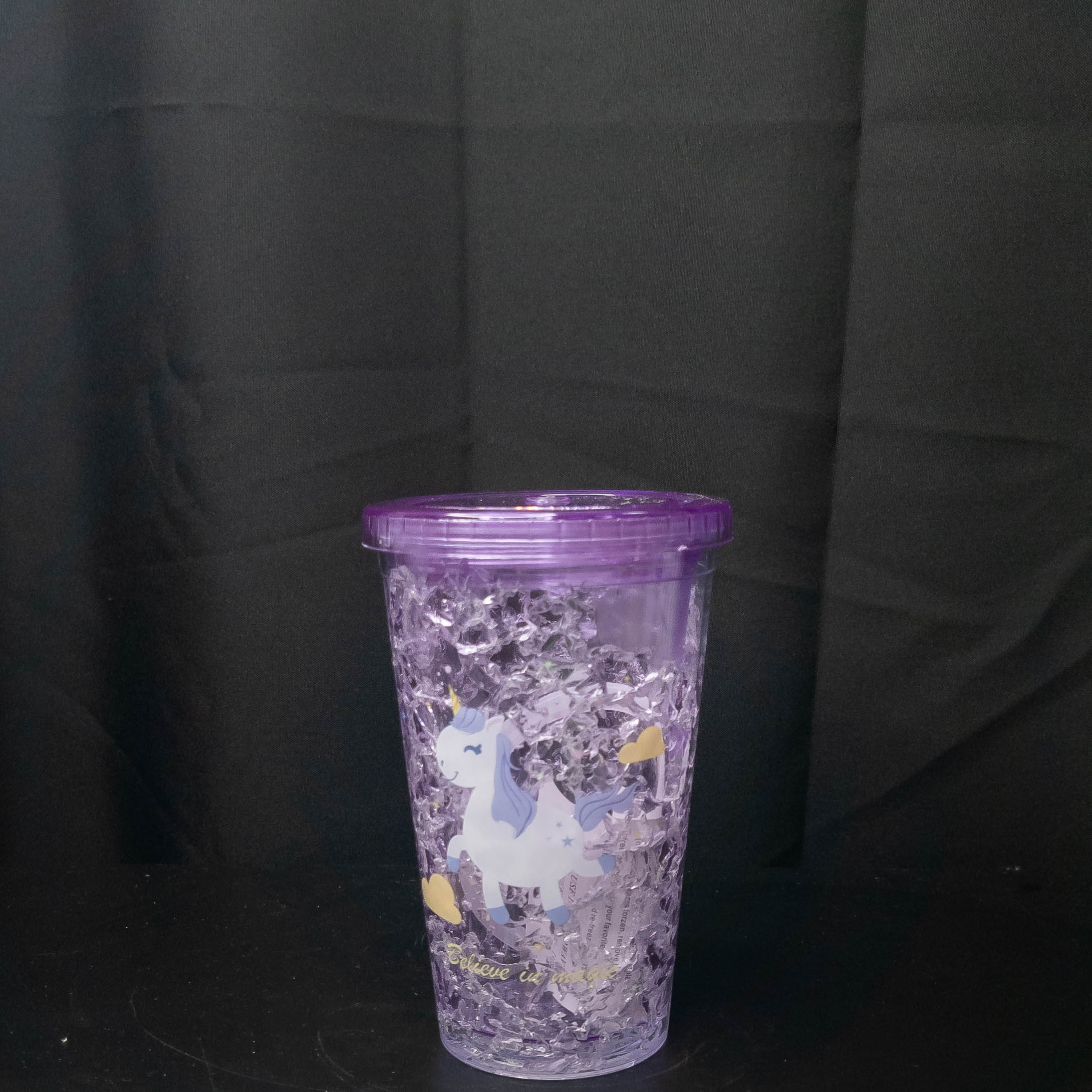 Vaso Acrilico con Gel Unicornio Lila - Imagen 2