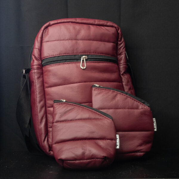 MorralPorta Mate Puffer Bordo