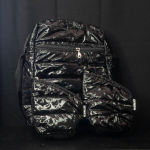 Morral Matero Puffer Negro Charol