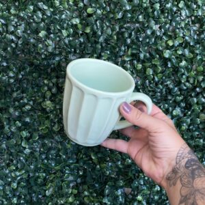 Taza Estriada Verde