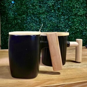 Taza ceramica c/ tapa y cuchara