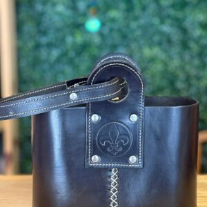 Canasta Matera ovalada cuero 2cm