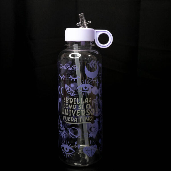 Botella Frase Transparente Lila