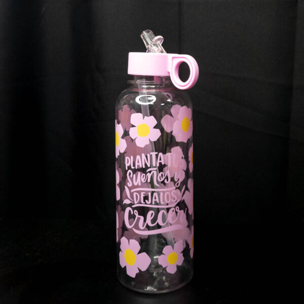 Botella Frase Transparente Rosa - Imagen 2