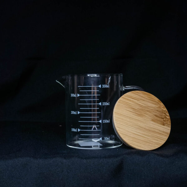 Jarra Medidora de Vidrio con Tapa de Bambú 350ml - Imagen 2