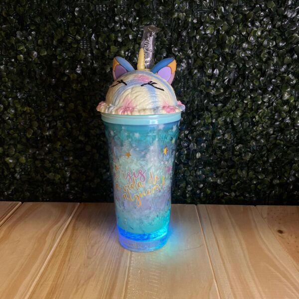 Vaso Unicornio Con Gel y Luz Led - Imagen 2