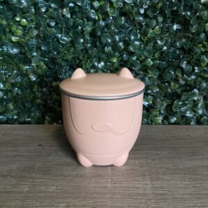 Taza Gatito con tapa Acero Rosa