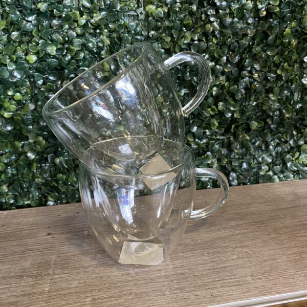 Taza Doble vidrio corazon