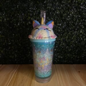 Vaso Unicornio Con Gel y Luz Led