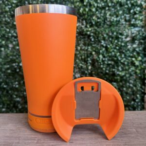 Vaso Termico Parlante, Luz y Destapador ST  Naranja