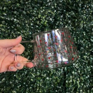 Tazon doble vidrio deco corazones400ml