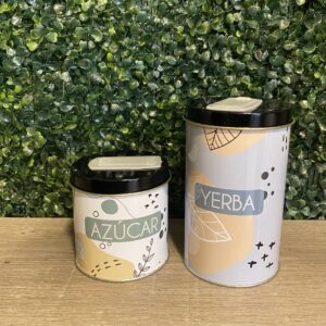 Set de Latas Yerbera y Azucarera Hojas