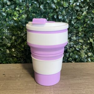 Vaso plegable de silicona lila
