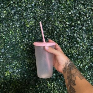 Vaso plastico brillitos pastel