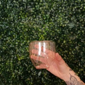 Taza doble vidrio café x unidad