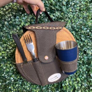 Set asado (tabla+cubiertos+vaso+funda)