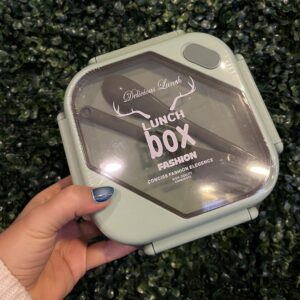 Vianda plastica cuadrada c/cubiertos