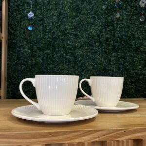 Set tazas + platito ceramica x4
